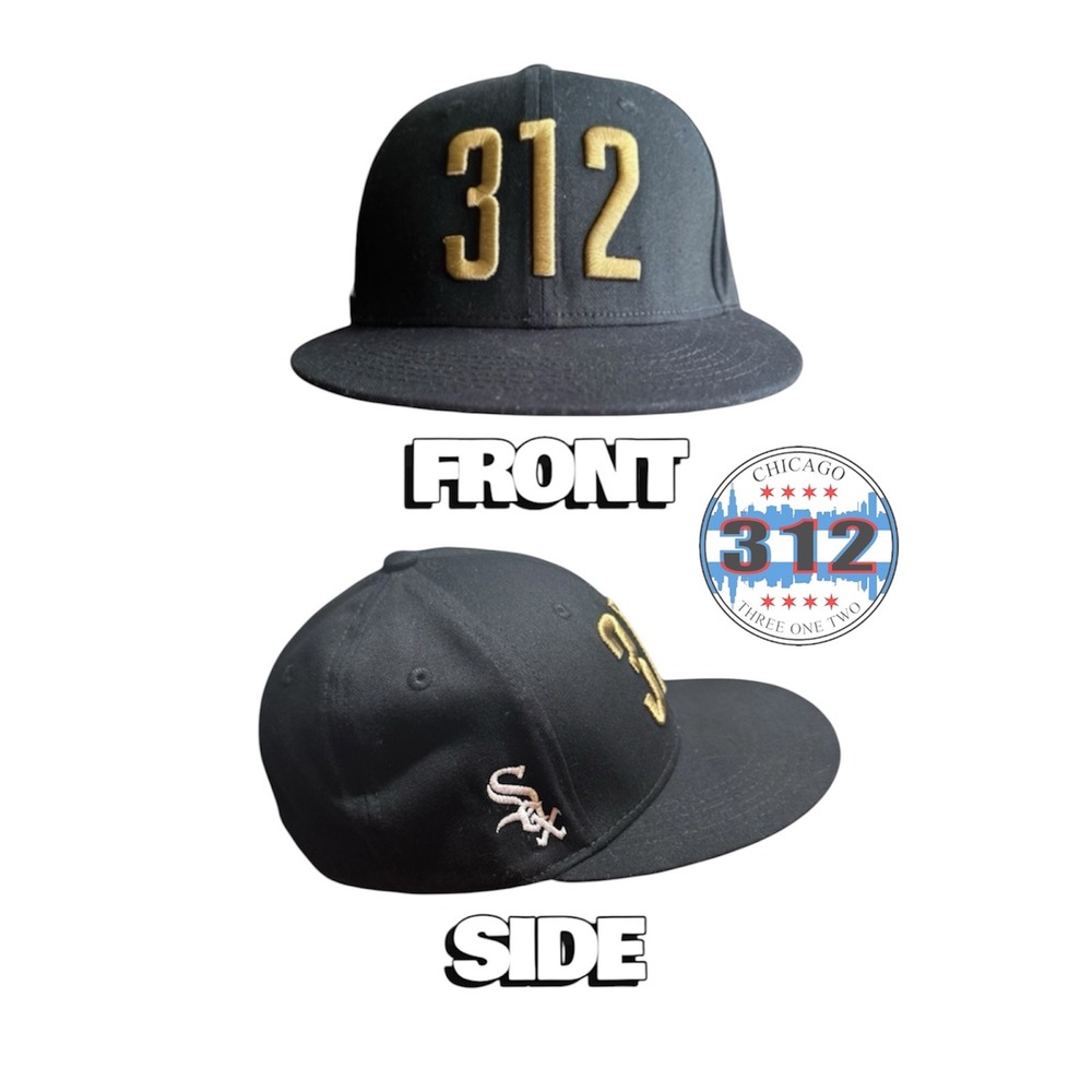 Melin Goose Island 312 Chicago White Sox  Hat Black Gold Snapback Map Brim NWOT